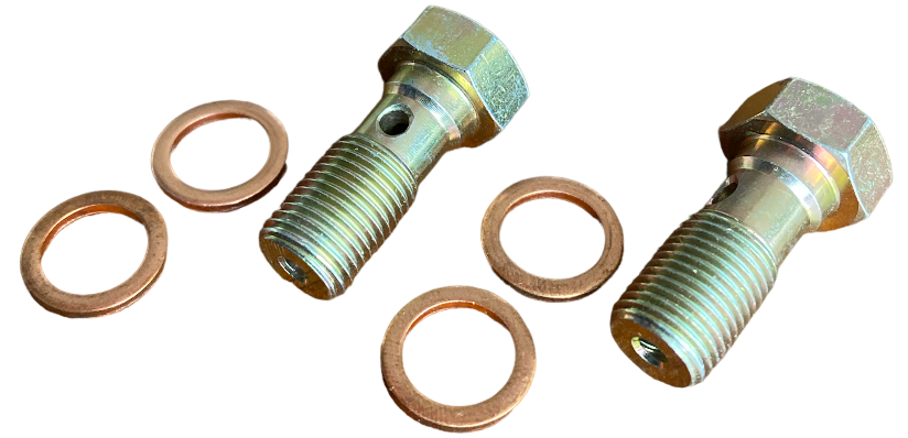 TORNILLO "BANJO" MANGUERA FRENO M10 x 1 (2 unidades + 4 Arandelas)