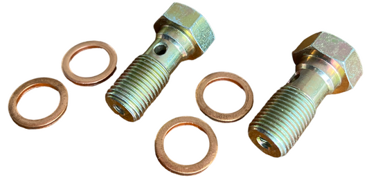 TORNILLO "BANJO" MANGUERA FRENO M10 x 1 (2 unidades + 4 Arandelas)